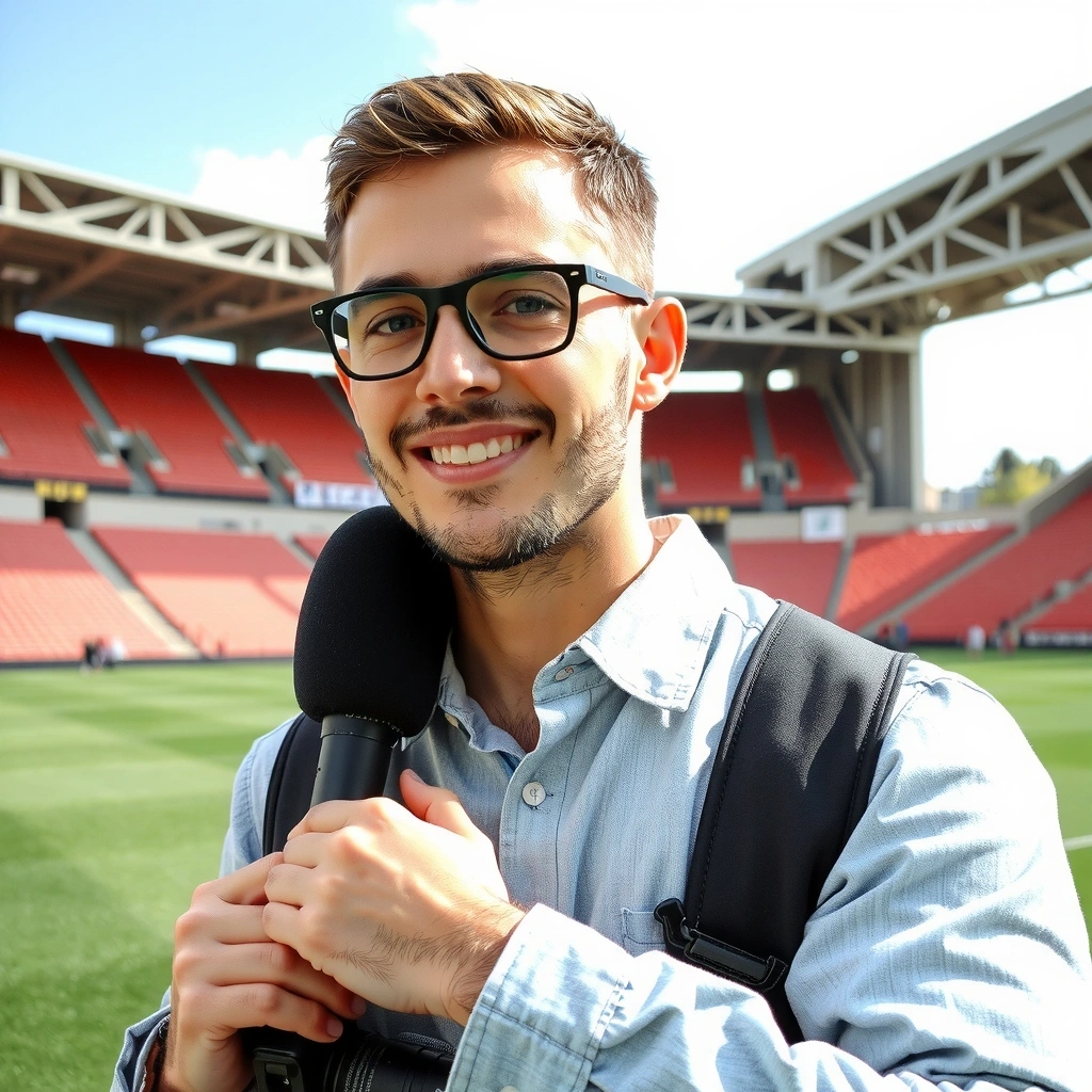Ritratto professionale di un giornalista sportivo