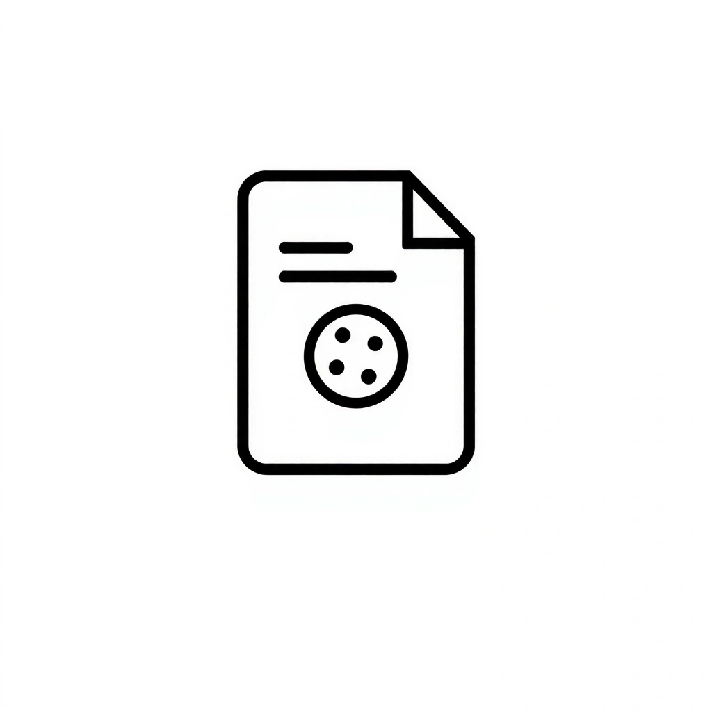 Icona di un documento con un cookie, che simboleggia la politica sui cookie.