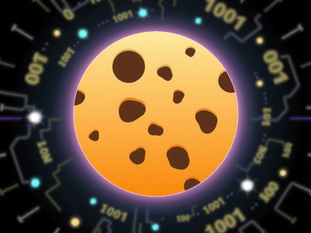 Illustrazione di un biscotto digitale che rappresenta i cookie