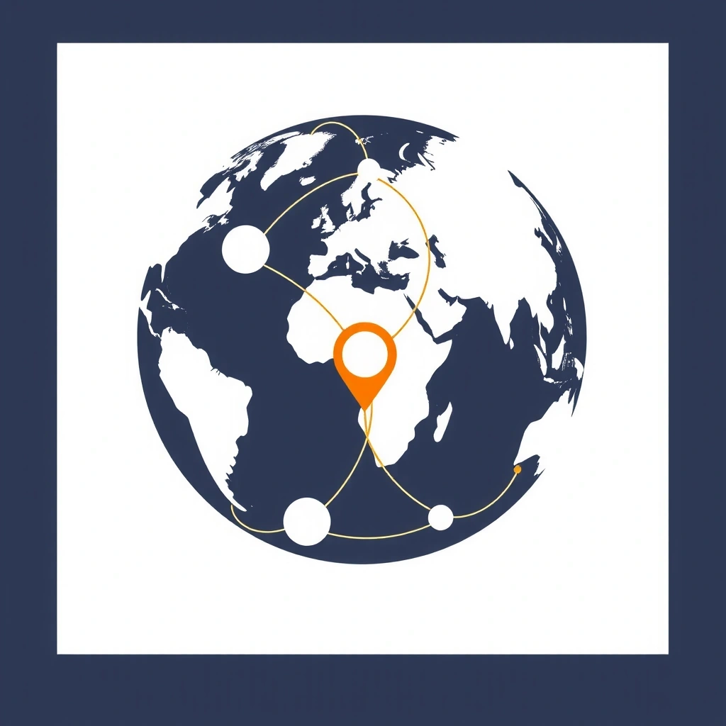 Simbolo astratto di connessioni globali o rete diplomatica